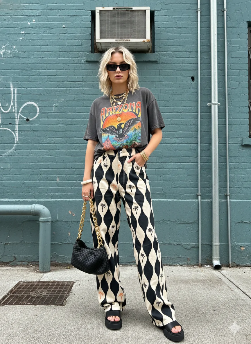 Wide Leg Riviera Graphic
